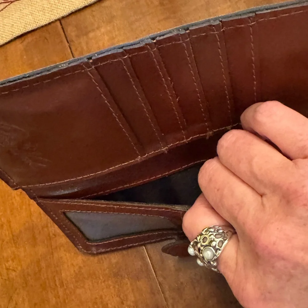 Patricia Nash Blue and Brown Floral Wallet - Picture 3 of 7